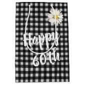 60e verjaardag op Gingham Medium Gift Bag Medium Cadeauzakje (Voorkant)
