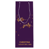 60e verjaardag paars goud wijn cadeautas (Achterkant)