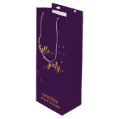 60e verjaardag paars goud wijn cadeautas (Voorkant Gekanteld)