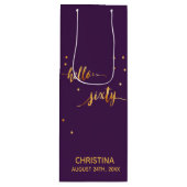 60e verjaardag paars goud wijn cadeautas (Voorkant)