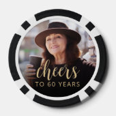 60e verjaardag Party Foto Proost Poker Chips (Achterkant)