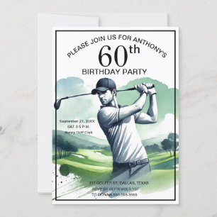 60e Verjaardag Party Golfer Sports Par Volwassen G Kaart