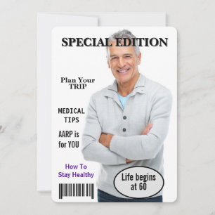 60e verjaardag Party Magazine Hoesje Uitnodiging