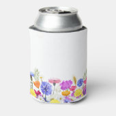 60e Verjaardag Party Paarse Wildflower Custom Blikjeskoeler (Blikje Achterkant)