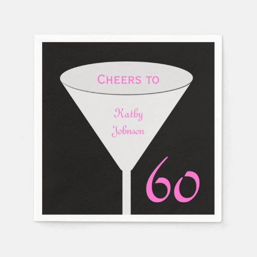 60e verjaardag Party Papieren servetten (Voorkant)
