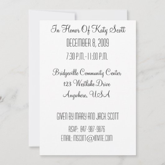 60e verjaardag Persoonlijke uitnodiging (Achterkant)