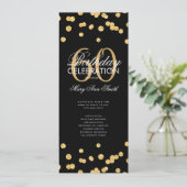 60e verjaardag Programma Gold Glitter met menu (Staand voorkant)