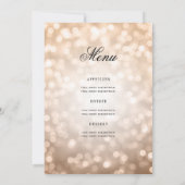 60e Verjaardag Programma Roos Gold Bokeh w / Menu (Achterkant)