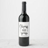 60e verjaardag - Proost 60 jaar Wijn Etiket (Voorkant)