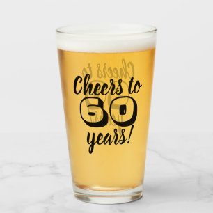 60e verjaardag Proost op 60 jaar Bier / Drink Glas