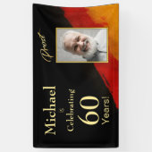 60e verjaardag prost naam, leeftijd + foto spandoek (Verticaal)
