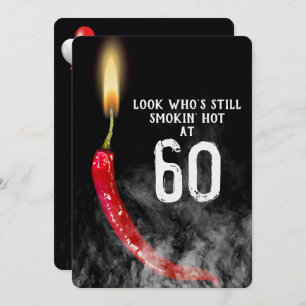 60e verjaardag Red Hot Pepper Candle Kaart