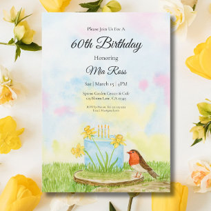 60e verjaardag Robin met Narcis Cake Kaart