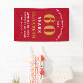 60e verjaardag Rood Gold Voeg Jouw naam toe Spandoek (Insitu)
