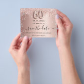 60e verjaardag roos glitter budget behalve datum flyer (Hand)