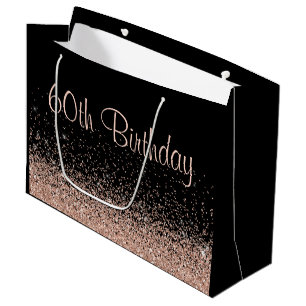 60e verjaardag Roos Gold Glitter Groot Cadeauzakje