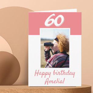 60e Verjaardag Roze Foto Gelukkige Verjaardag Kaar Kaart