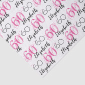60e verjaardag Roze Stijlvol Custom Tissue Paper Tissuepapier (Detail)