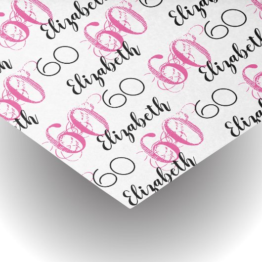 60e verjaardag Roze Stijlvol Custom Tissue Paper Tissuepapier