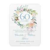 60e verjaardag Save the Date Country Roses Magneet (Verticaal)