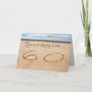 60e verjaardag Schrijven in Sand Seashore Kaart