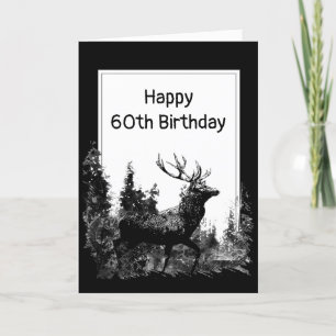 60e verjaardag  Stag Deer Animal Kaart