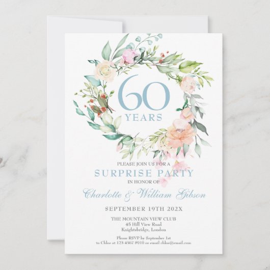 60e verjaardag Surprise Feest Rozen Slagorde Kaart (Voorkant)