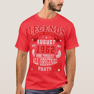60e verjaardag T-shirt Legends geboren in augustus