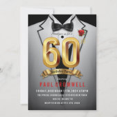 60e verjaardag Tuxedo uitnodiging (Voorkant)