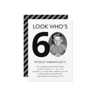 60e verjaardag Uitnodiging met foto