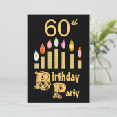 60e verjaardag Uitnodiging van de partij - Metalli (Staand voorkant)