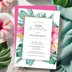 60e verjaardag uitnodigingen Tropical Luau