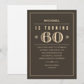 60e verjaardag Uitnodigingen voor mannen (Voorkant / Achterkant)