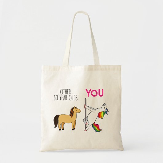 60e verjaardag Unicorn Tote Bag (Voorkant)
