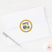 60e verjaardag van de borst en bier tot 60 jaar ronde sticker (Envelop)