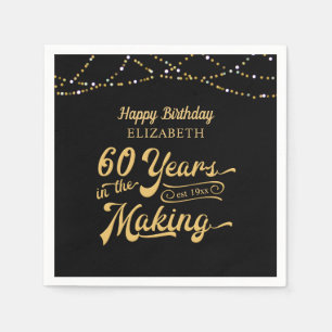 60e verjaardag van de gelukkige verjaardag servet