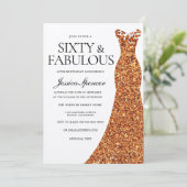 60e verjaardag van de Oranje dress Sixty & Fabulou Kaart (Staand voorkant)