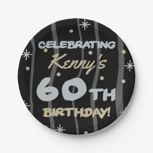 60e verjaardag van de Partij van de Verjaardag Voe Papieren Bordje (Voorkant)