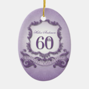 60e verjaardag van de verjaardag van de gepersonal keramisch ornament
