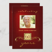 60e verjaardag van uitnodigingen van de Partij van (Voorkant / Achterkant)