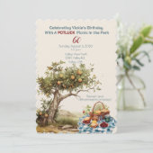 60e verjaardag viering picknick in het park kaart (Staand voorkant)