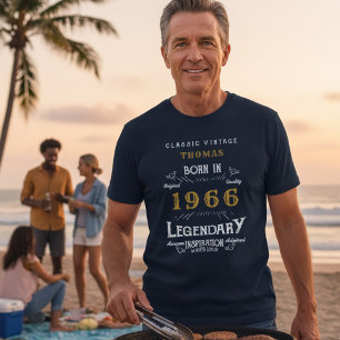 60e verjaardag Voeg uw naam toe Geboren in 1966 Le T-shirt