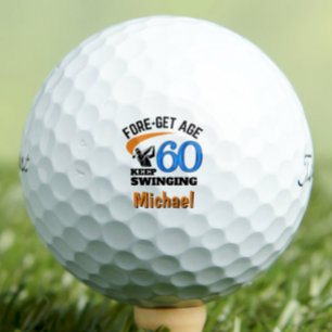 60e verjaardag voor echtgenoot – Klasse blauwe cad Golfballen