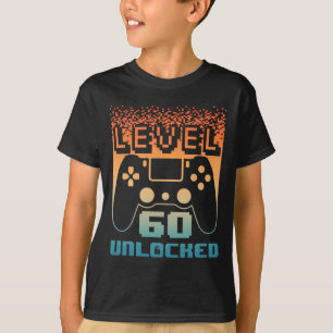 60e verjaardag voor mannen level 60 ontgrendeld ga t-shirt