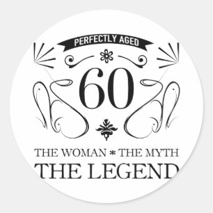 60e verjaardag voor vrouwen ronde sticker