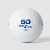 60e verjaardag Vriendschap Gift – Blue Cool 60 jaa Golfballen (Voorkant)