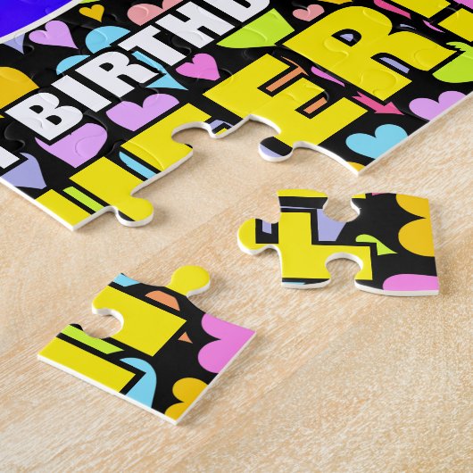 60e verjaardag — Vun, liefhebbende hartvormen + "6 Legpuzzel (Zijkant)