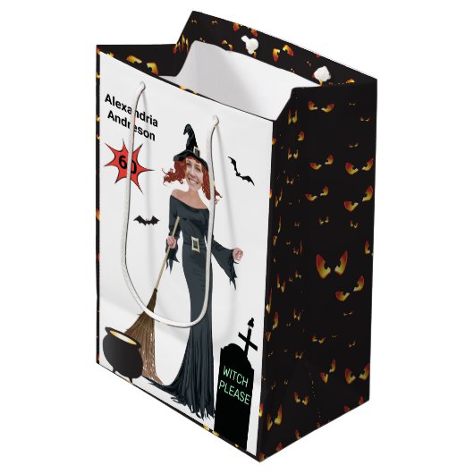 60e verjaardag Weemens nieuwe grappige heks alstub Medium Cadeauzakje (Voorkant Gekanteld)
