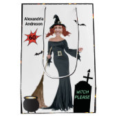 60e verjaardag Weemens nieuwe grappige heks alstub Medium Cadeauzakje (Achterkant)