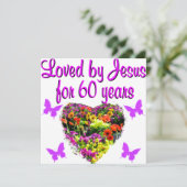 60E VERJAARDAG WILDE BLOEM FOTO KAART (Staand voorkant)